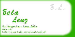 bela lenz business card